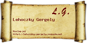 Lehoczky Gergely névjegykártya